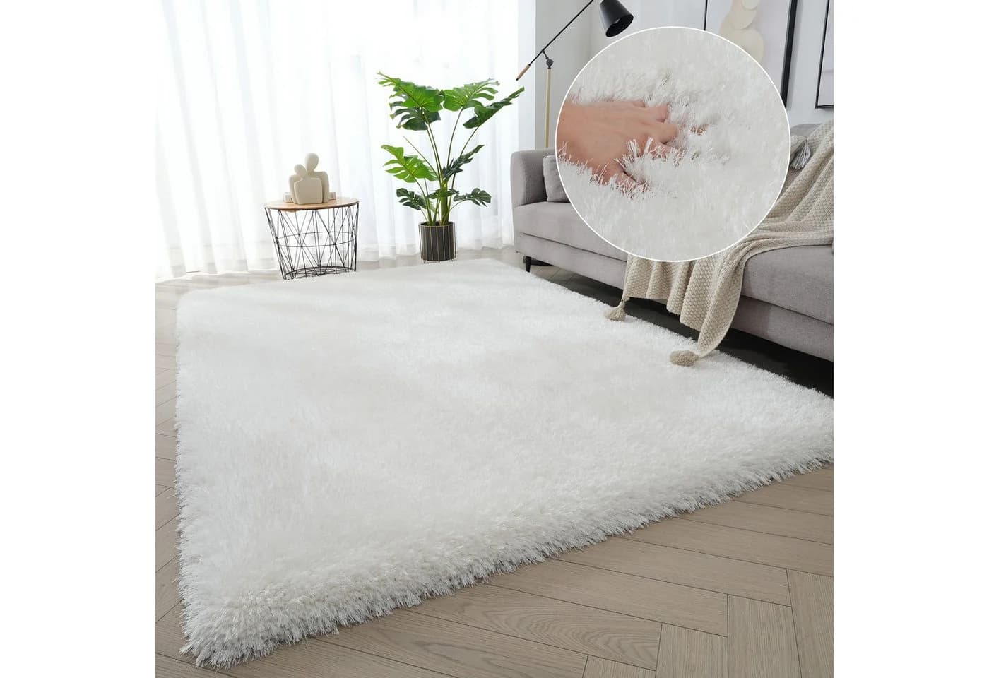 Hochflor-Teppich MY HOME Micro Exclusiv Altweiß 200x300 cm - Bild 2