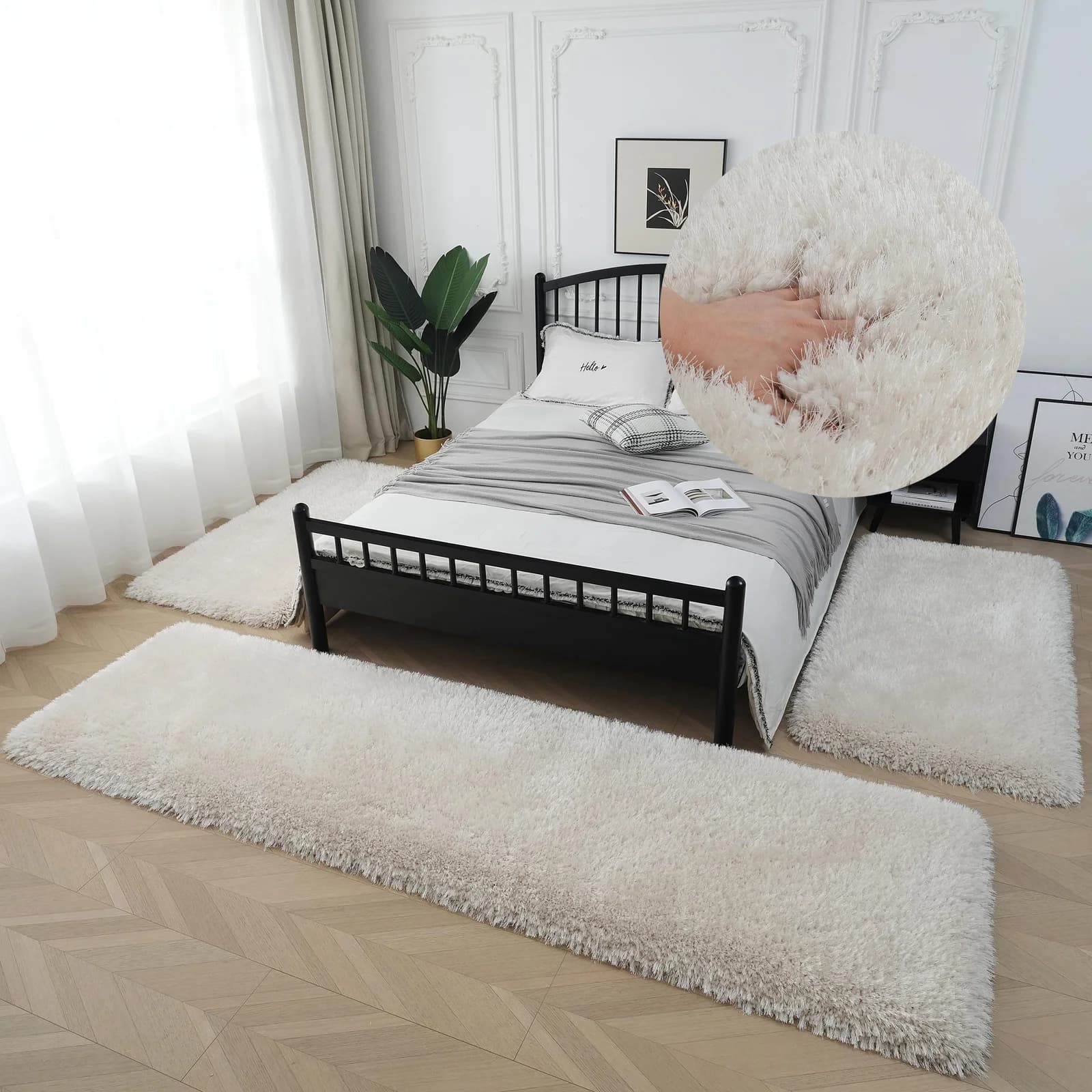 OTTO HOME Bettumrandung Micro exclusiv Beige Hochflor Teppich