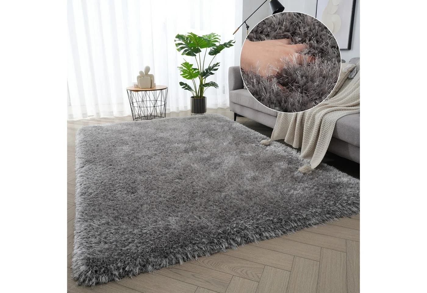 OTTO HOME Hochflor-Teppich Micro Exclusiv Grau 200x300 cm - Bild 2