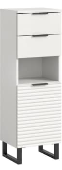 Welltime Unterschrank Litica Weiß mit Soft-Close und Riffeloptik Bild 2