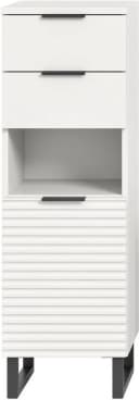Welltime Unterschrank Litica Weiß mit Soft-Close und Riffeloptik Bild 3