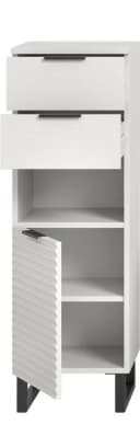 Welltime Unterschrank Litica Weiß mit Soft-Close und Riffeloptik Bild 4