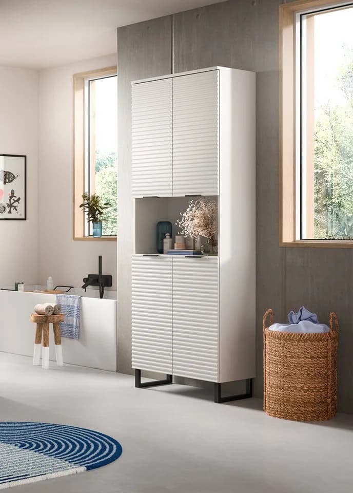 Welltime Hochschrank Litica Weiß Badschrank