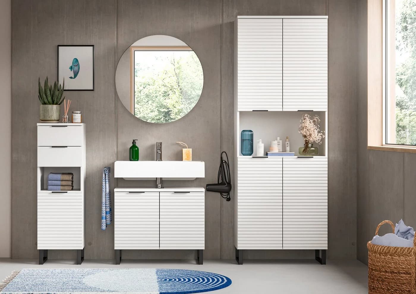Welltime Hochschrank Litica Weiß Badschrank - Bild 5