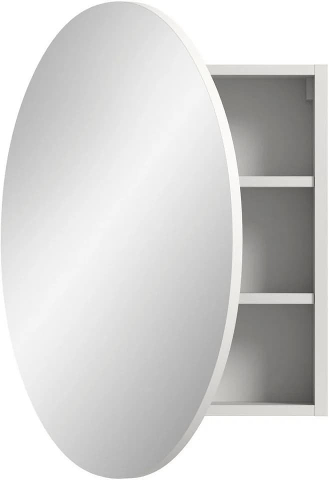 WELLTIME Spiegelschrank Litica Weiß 70cm Rund - Bild 2