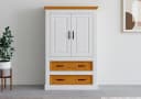 OTTO HOME Wäscheschrank Selma Weiß Massivholz 2 Türen 2 Schubladen Bild 2
