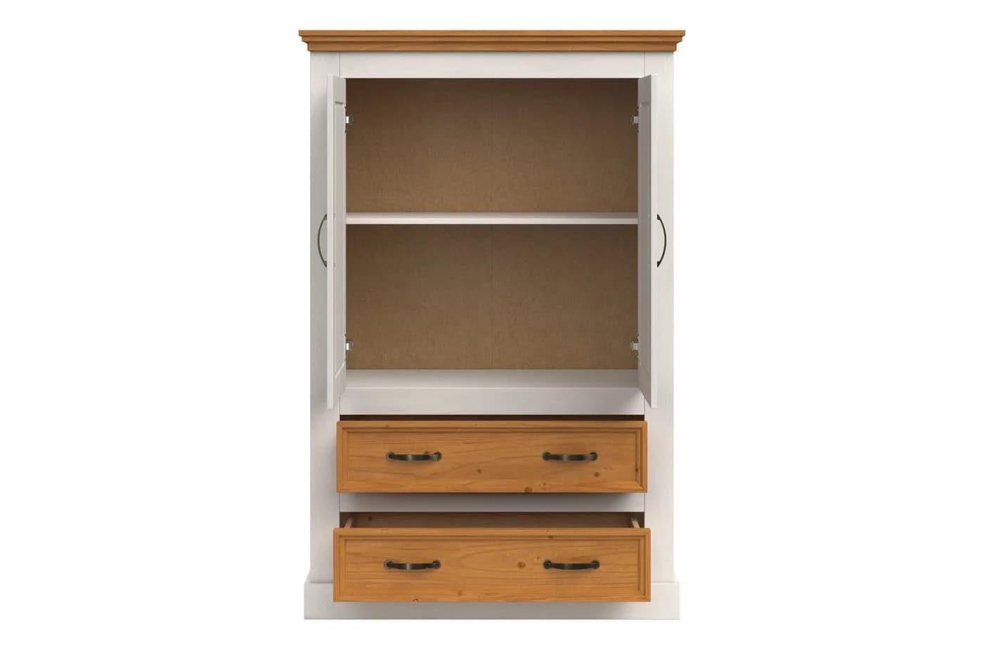 OTTO HOME Wäscheschrank Selma Weiß Massivholz 2 Türen 2 Schubladen - Bild 5