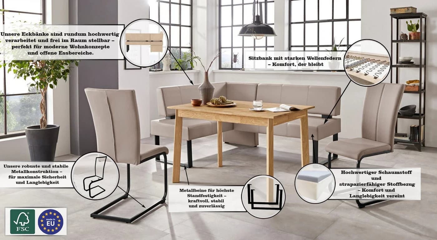 OTTO HOME Freischwinger Oliver Beige Schwarz Kunstleder - Bild 4