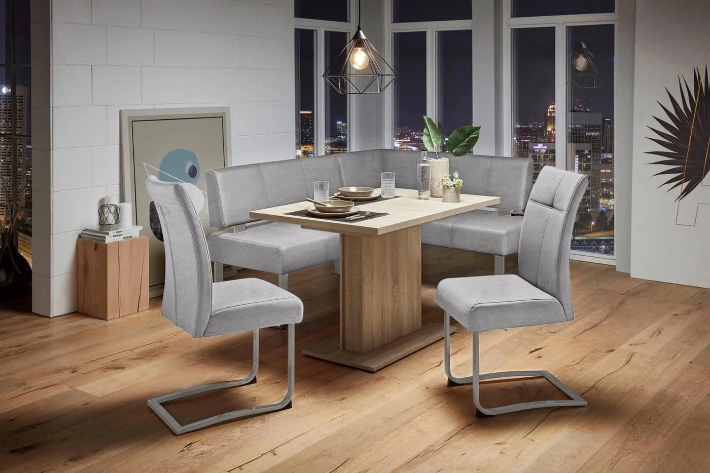 OTTO HOME Freischwinger Rab 2er Set Grau/Silber