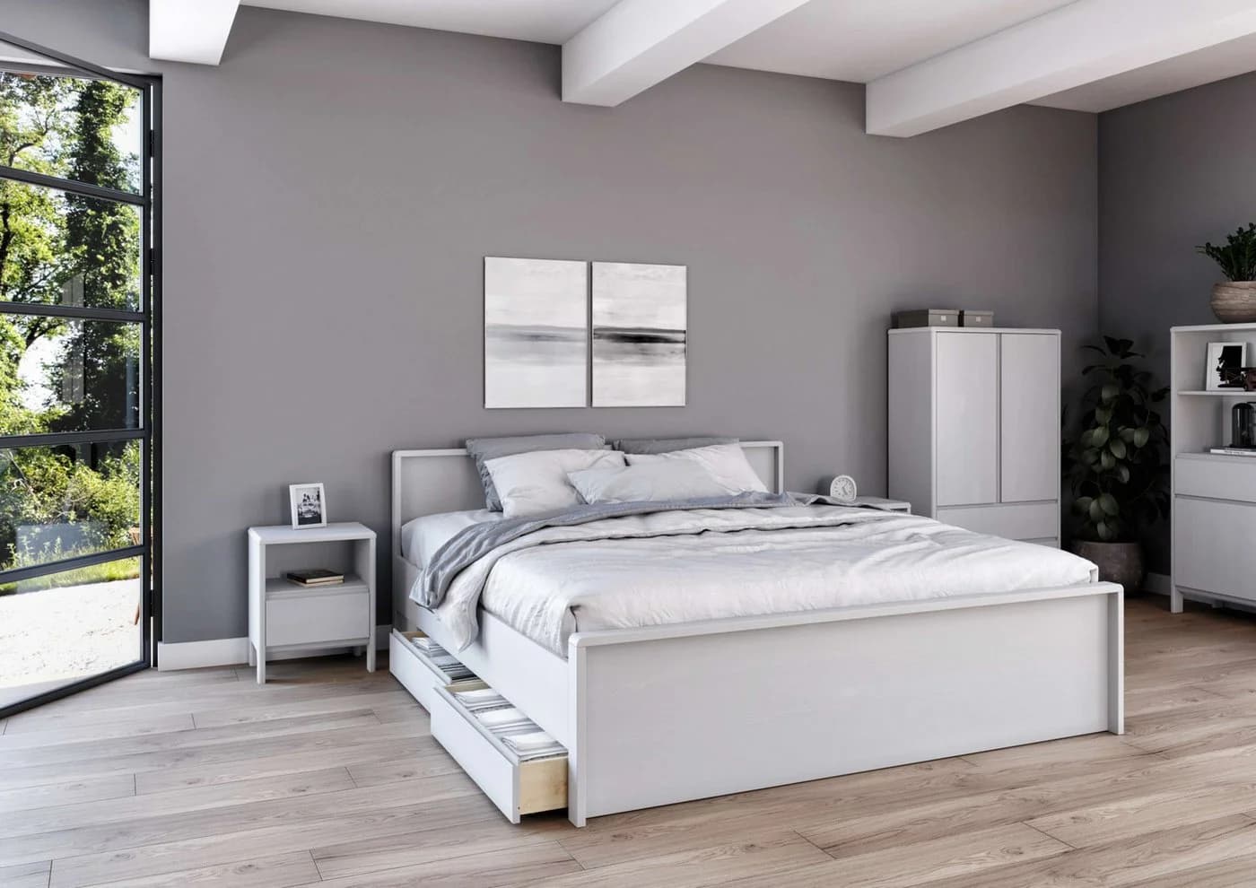 OTTO HOME Wäscheschrank Luven Weiß Massivholz Kiefer