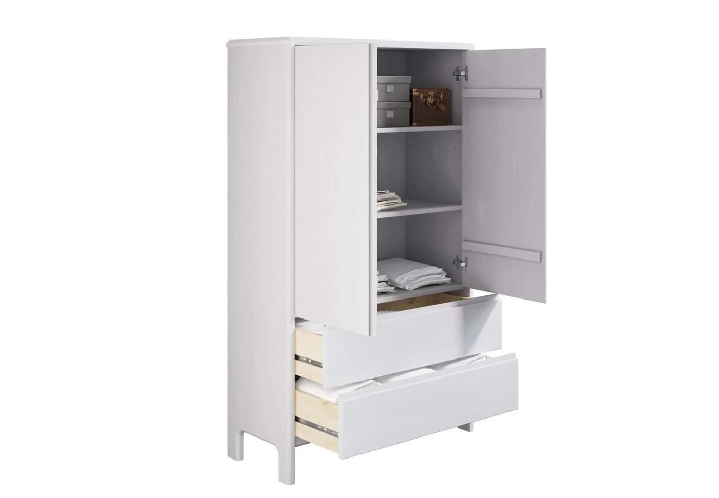 OTTO HOME Wäscheschrank Luven Weiß Massivholz Kiefer - Bild 4