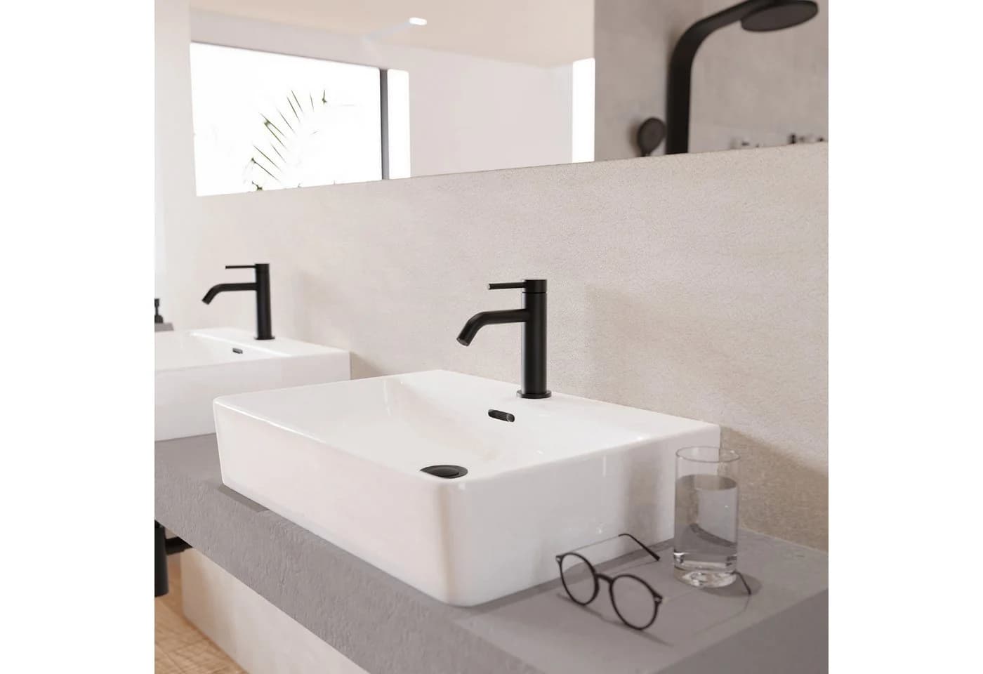 WELLTIME Waschtischarmatur Toscana Schwarz mit Eco-Click-Funktion