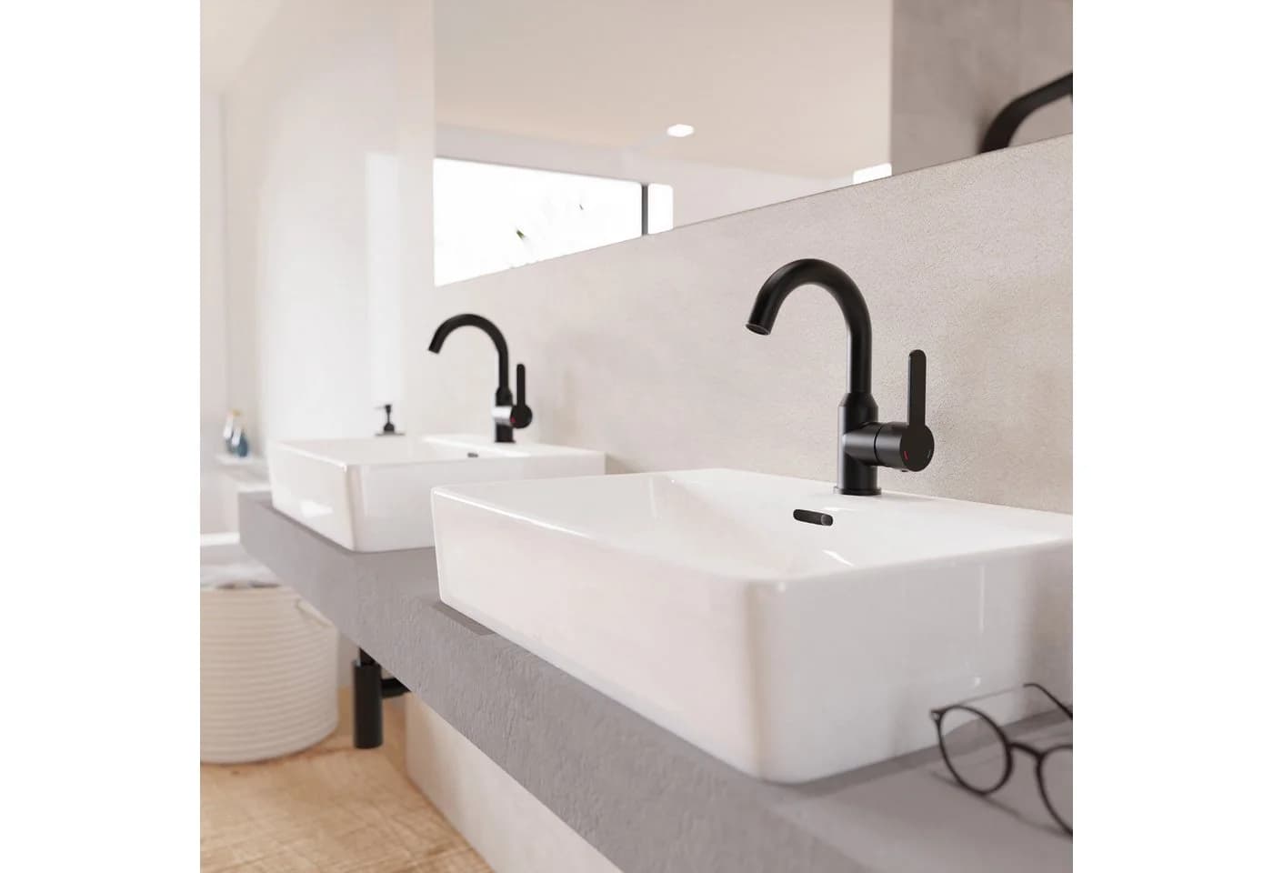 WELLTIME Waschtischarmatur Adria Schwarz mit Eco-Click und Pop-Up - Bild 4