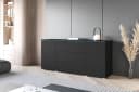 HOME AFFAIRE Sideboard VERA grifflos schwarz matt mit Schubladen Bild 1