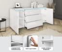 HOME AFFAIRE Sideboard VERA grifflos schwarz matt mit Schubladen Bild 3