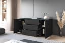 HOME AFFAIRE Sideboard VERA grifflos schwarz matt mit Schubladen Bild 4