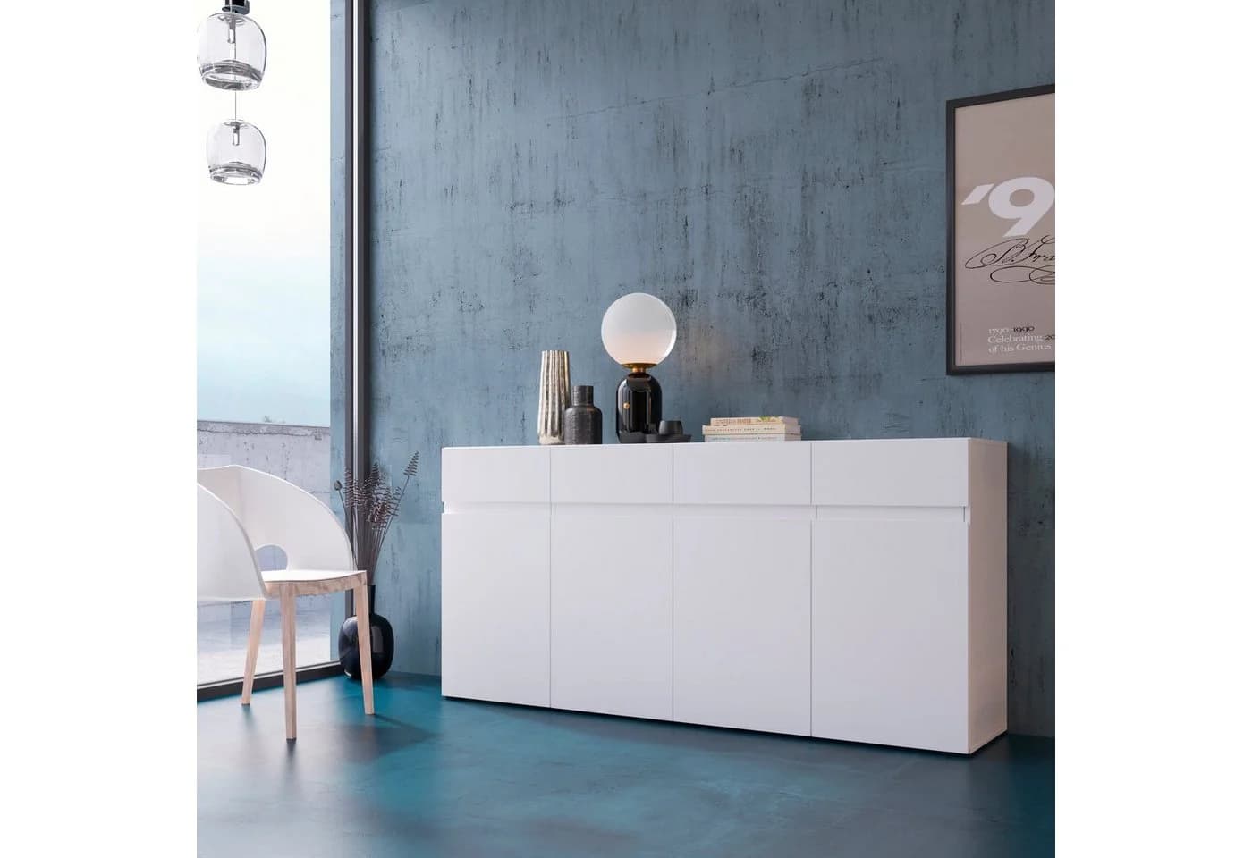 HOME AFFAIRE Sideboard Rimini Weiß Matt 180cm - Bild 2