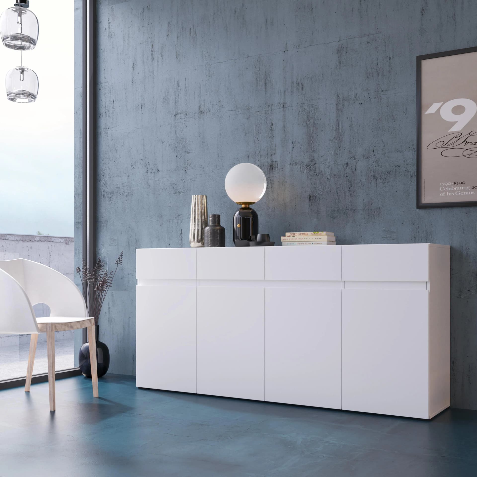 HOME AFFAIRE Sideboard Rimini Weiß Matt 180cm - Bild 5