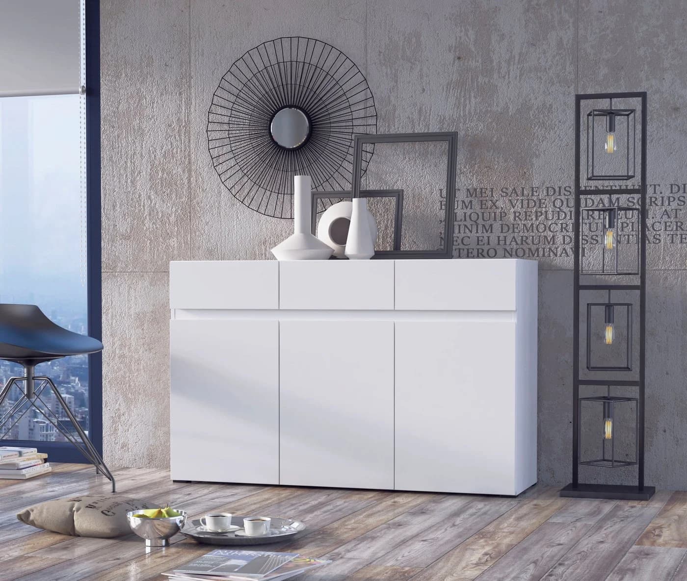 HOME AFFAIRE Sideboard Rimini Weiß Matt Grifflos - Bild 2