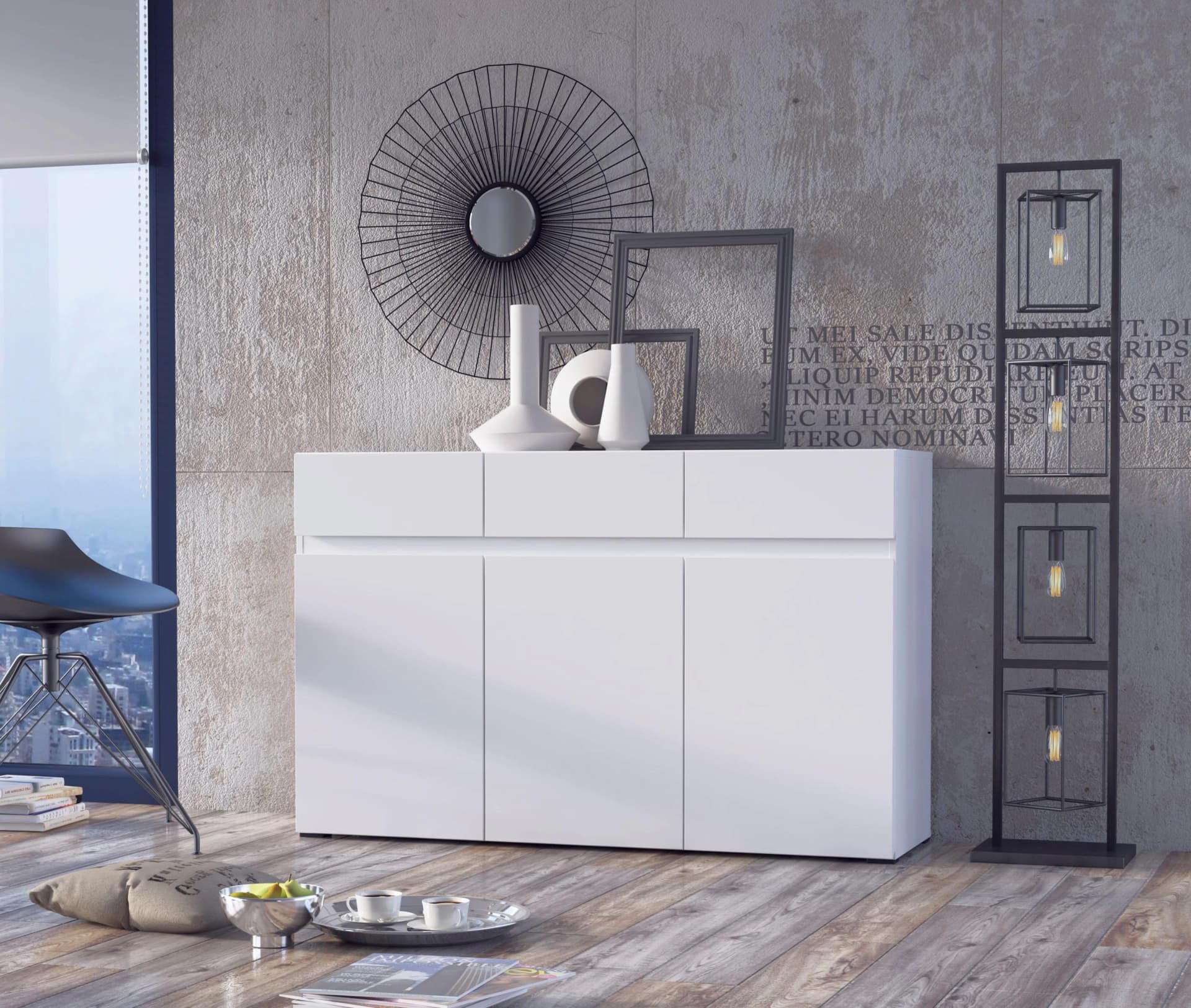 HOME AFFAIRE Sideboard Rimini Weiß Matt Grifflos - Bild 5