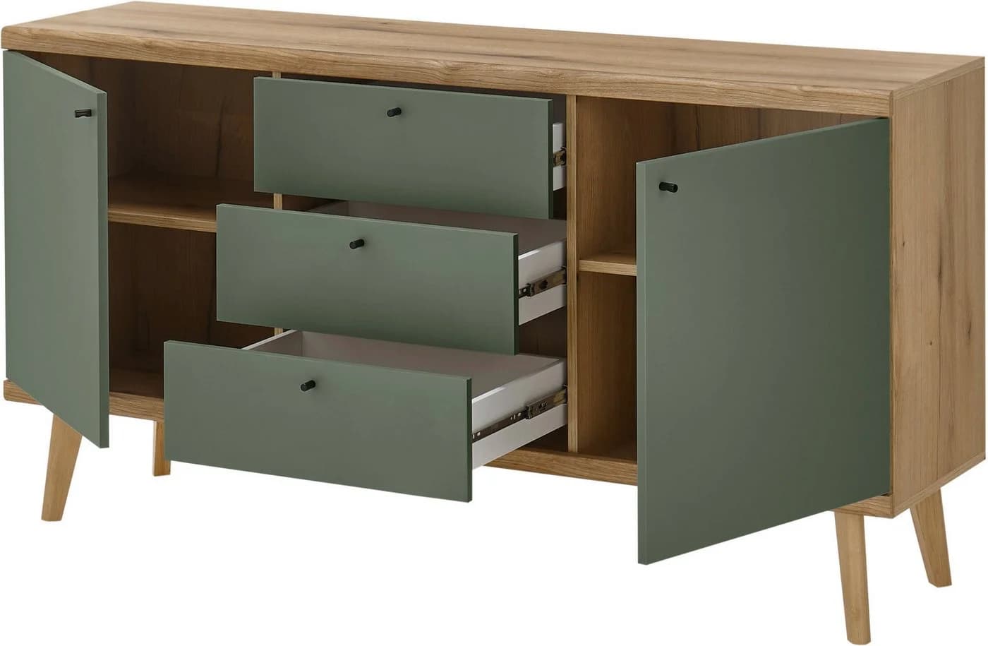 Home Affaire Sideboard MAVAS Grün Braun Holzwerkstoff - Bild 5