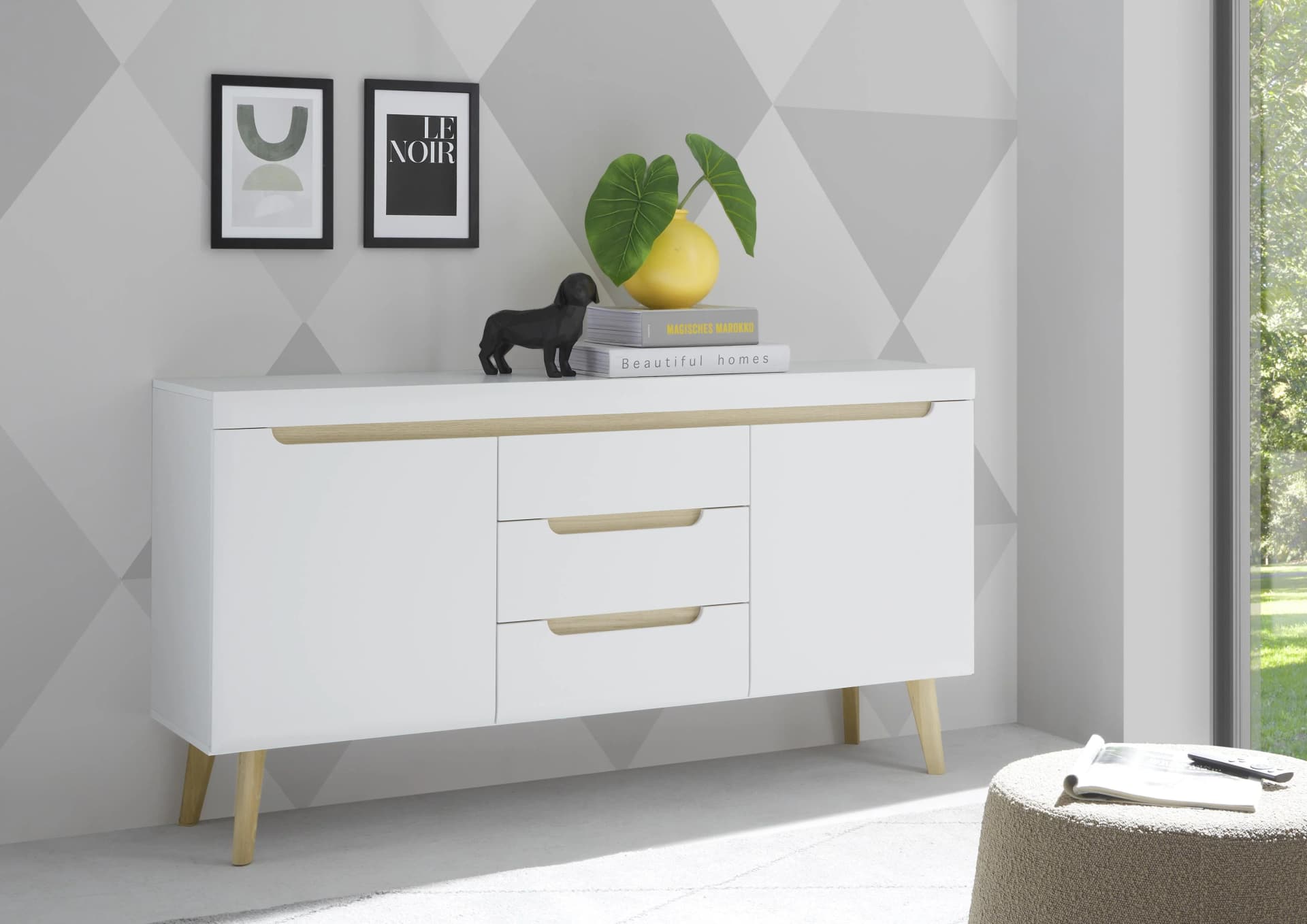 HOME AFFAIRE Sideboard Torge Weiß 160 cm
