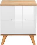 OTTO HOME Nachtschrank Lund Weiß Hochglanz 2 Schubladen Bild 1