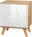 OTTO HOME Nachtschrank Lund Weiß Hochglanz 2 Schubladen Bild 2