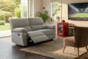 HOME AFFAIRE LANNOY 2-Sitzer Sofa Elektrisch Relax Grau Webstoff Bild 2