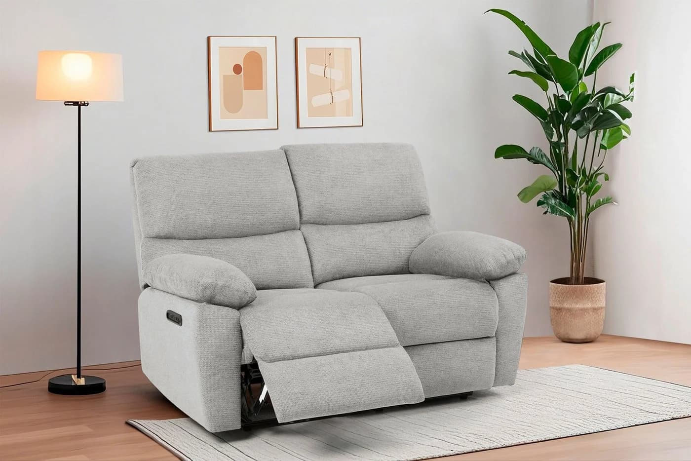 HOME AFFAIRE LANNOY 2-Sitzer Sofa Elektrisch Relax Grau Webstoff - Bild 5
