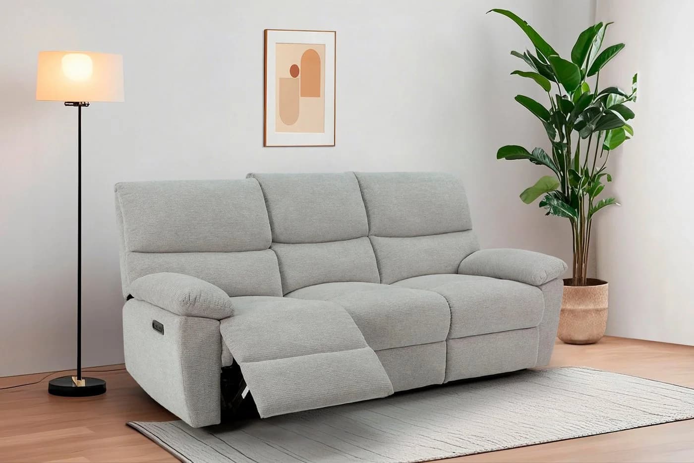 Home Affaire 3-Sitzer Relaxsofa Grau Elektrisch USB - Bild 3
