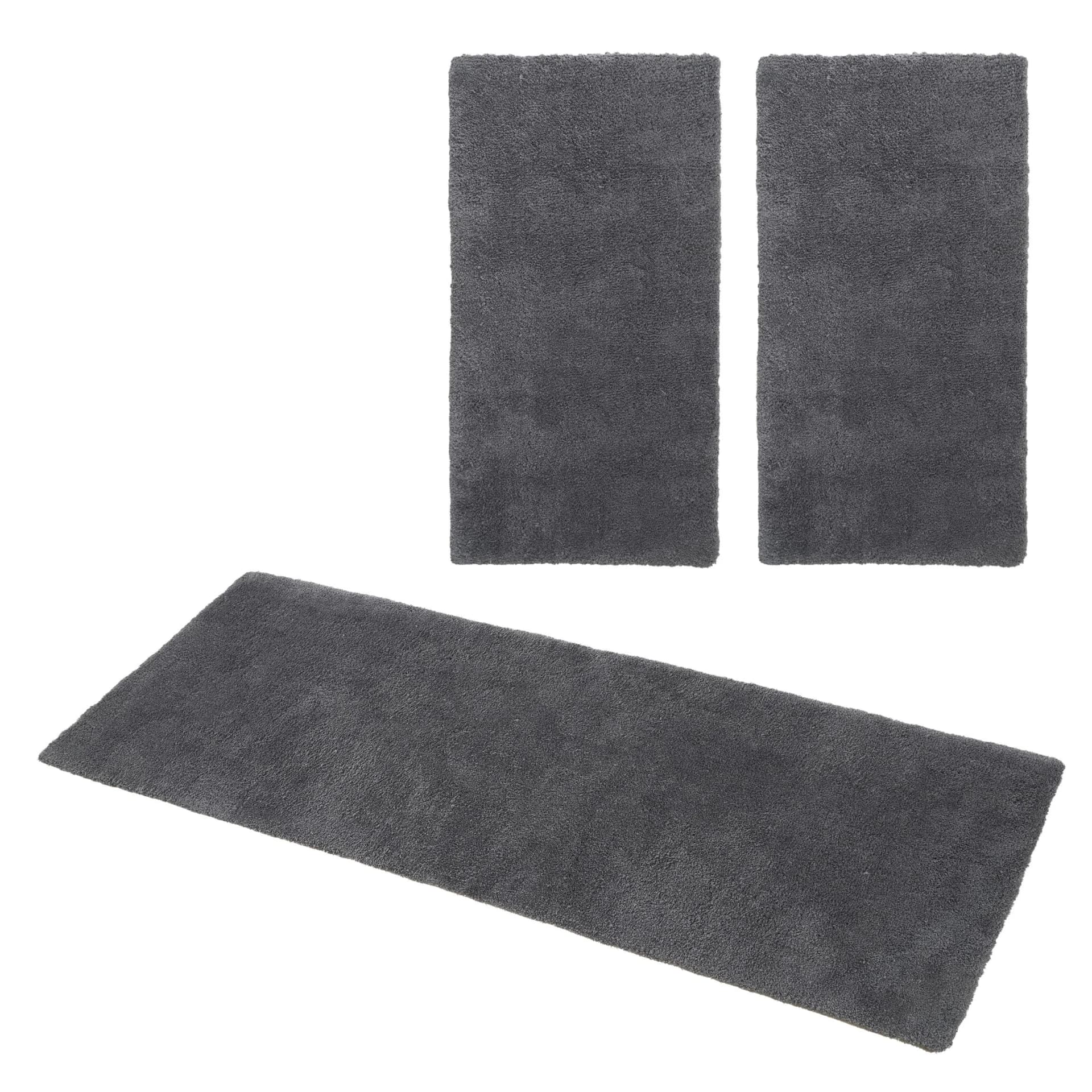 OTTO HOME Hochflor-Bettumrandung Magong Dunkelgrau Microfaser