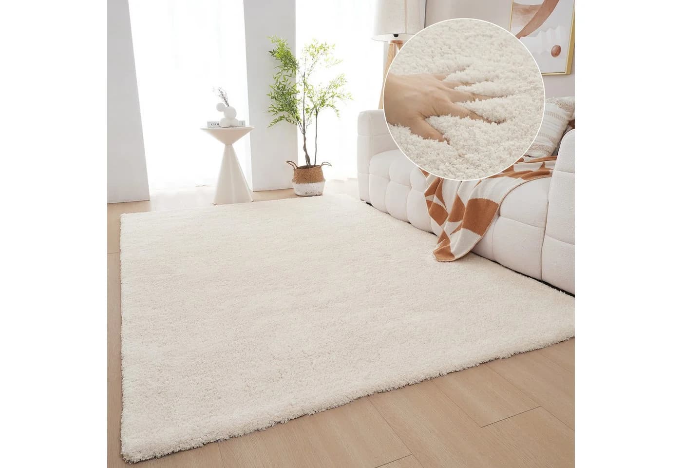 OTTO HOME Hochflor-Teppich Magong Creme Mikrofaser Shaggy - Bild 2