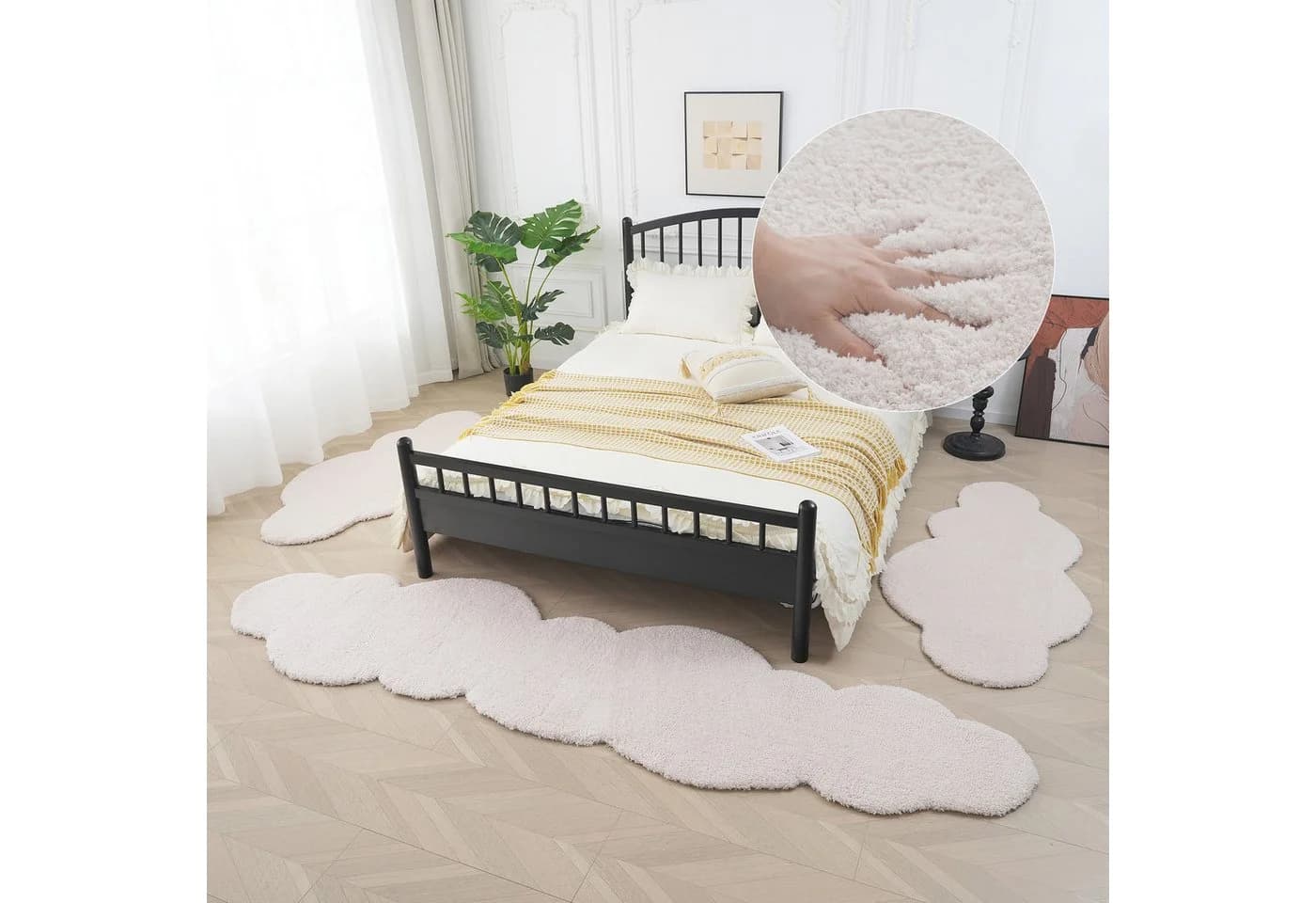 OTTO HOME Bettumrandung Magong Beige Uni Hochflor Polyester