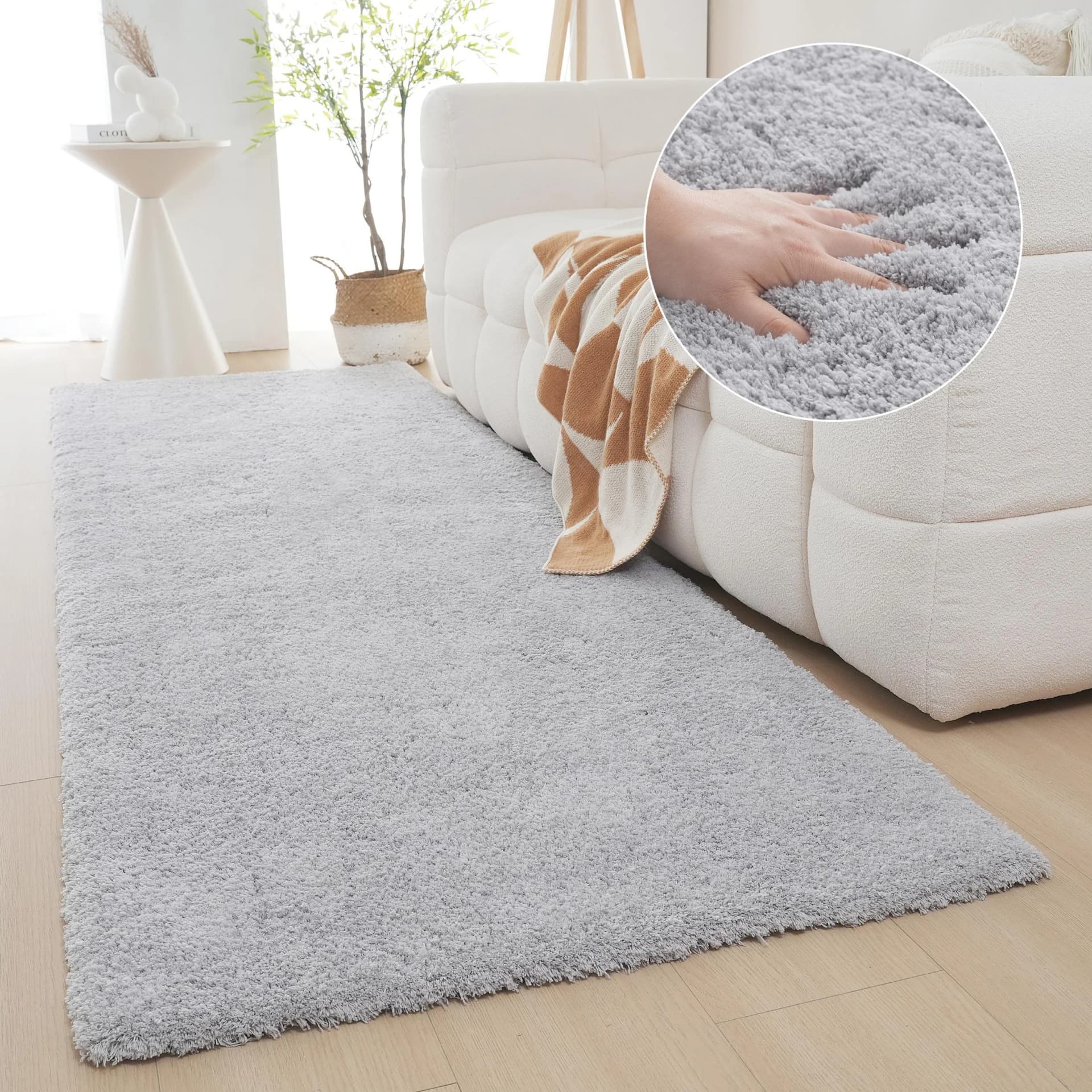 OTTO HOME Hochflor-Läufer Magong Hellgrau Microfaser