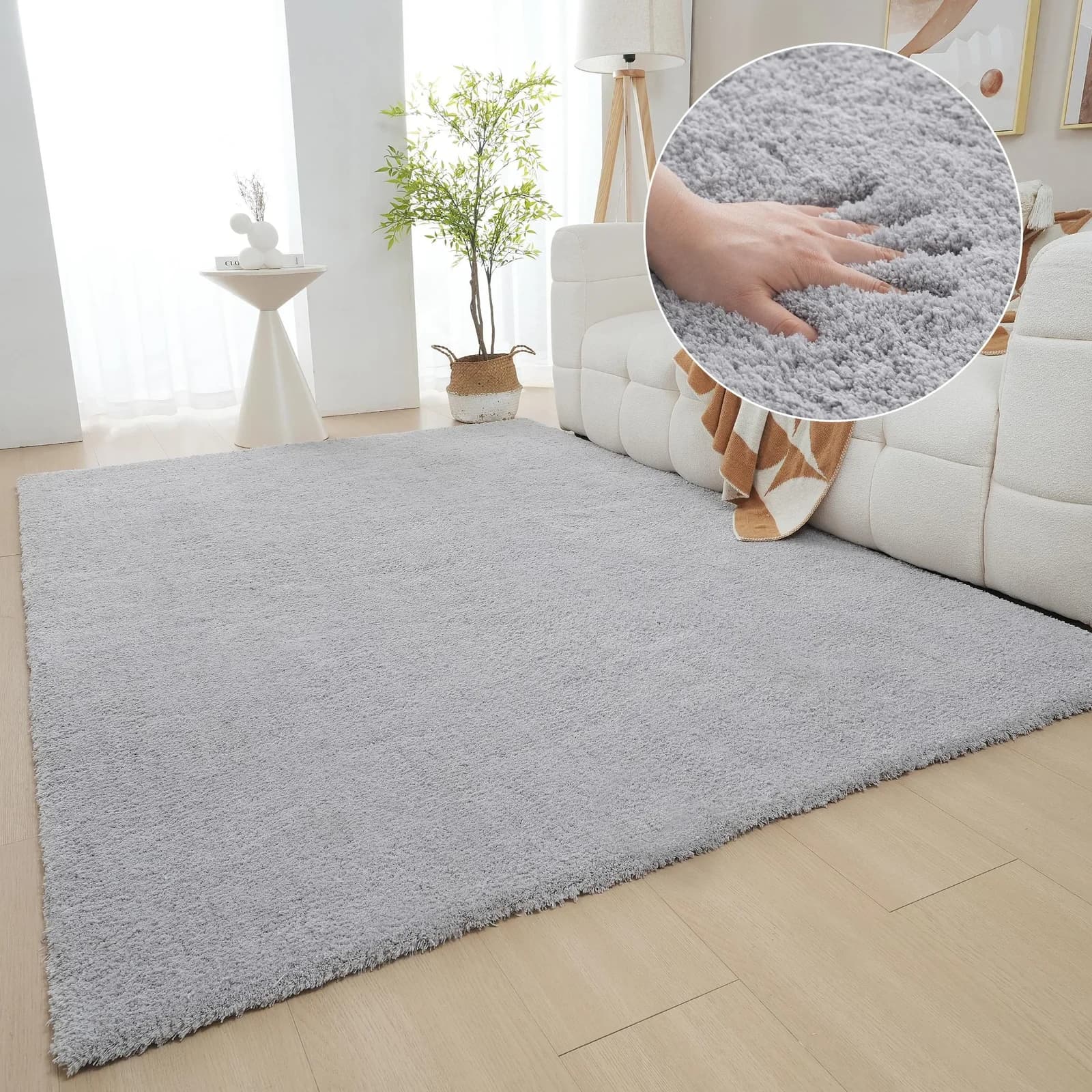 Hochflor-Teppich MY HOME Microfaser Teppich Magong Uni