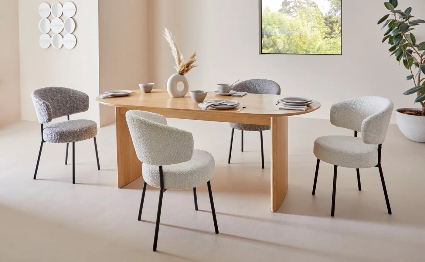 LeGer Home Esszimmerstuhl Sölve Weiß 2er Set