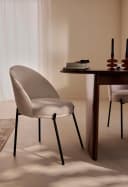 LEGER HOME Esszimmerstuhl Isalie Beige Polyester Metallgestell Bild 1