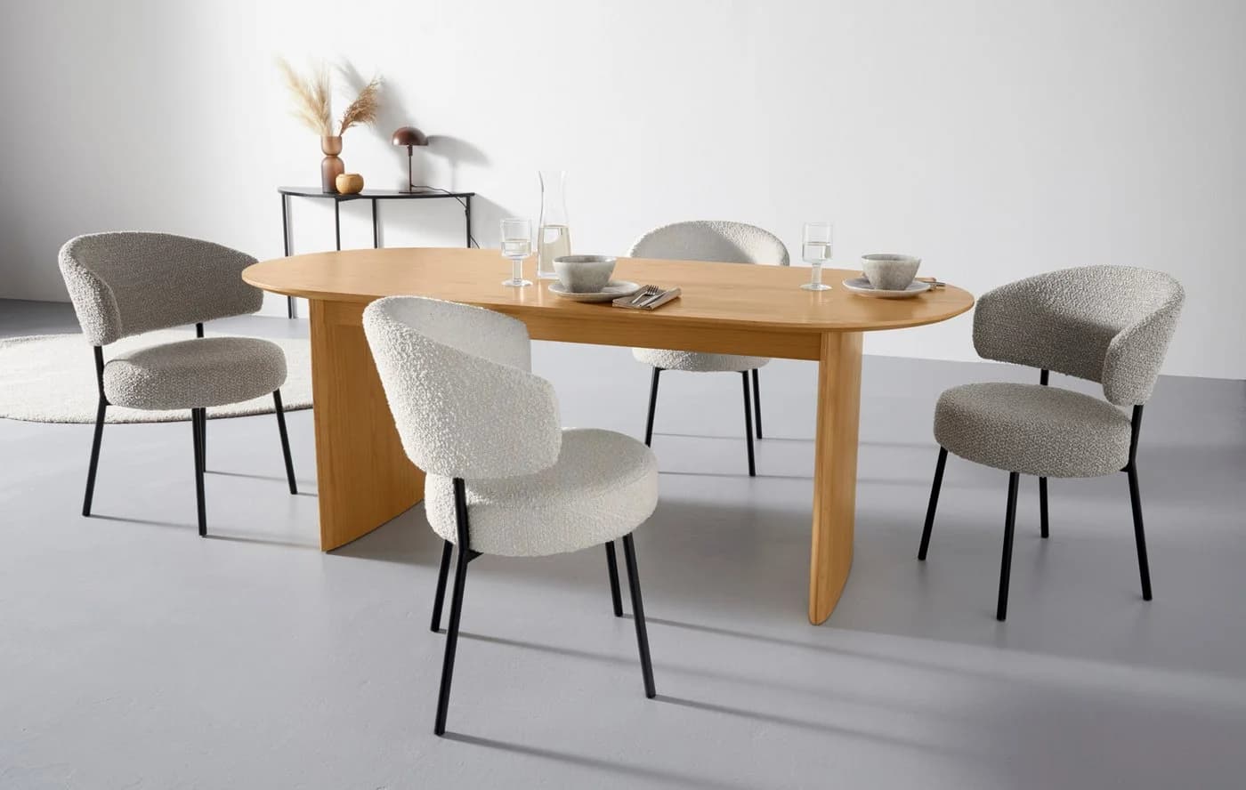 LeGer Home Esszimmerstuhl Sölve Anthrazit Metallgestell Gepolstert
