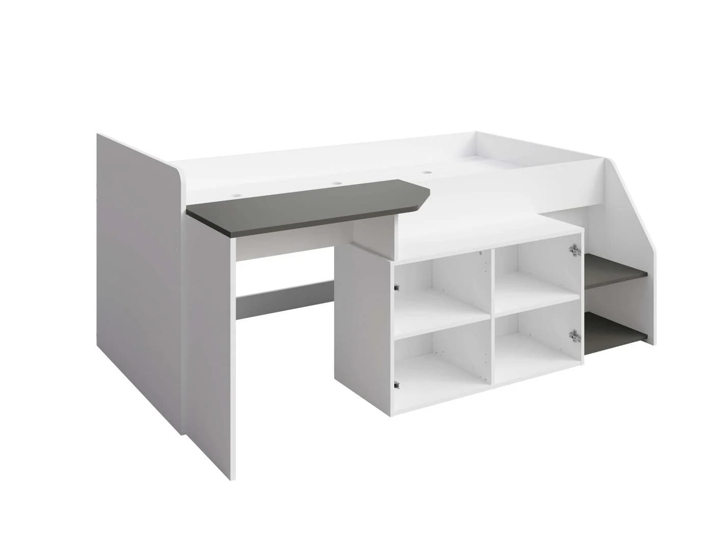 Home affaire Jugendzimmer-Set Durango 3-in-1 Weiß/Dunkelgrau