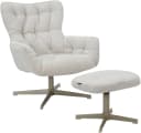 HOME AFFAIRE Vergas Ohrensessel mit Hocker Beige Drehfunktion Bild 1