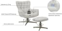 HOME AFFAIRE Vergas Ohrensessel mit Hocker Beige Drehfunktion Bild 3