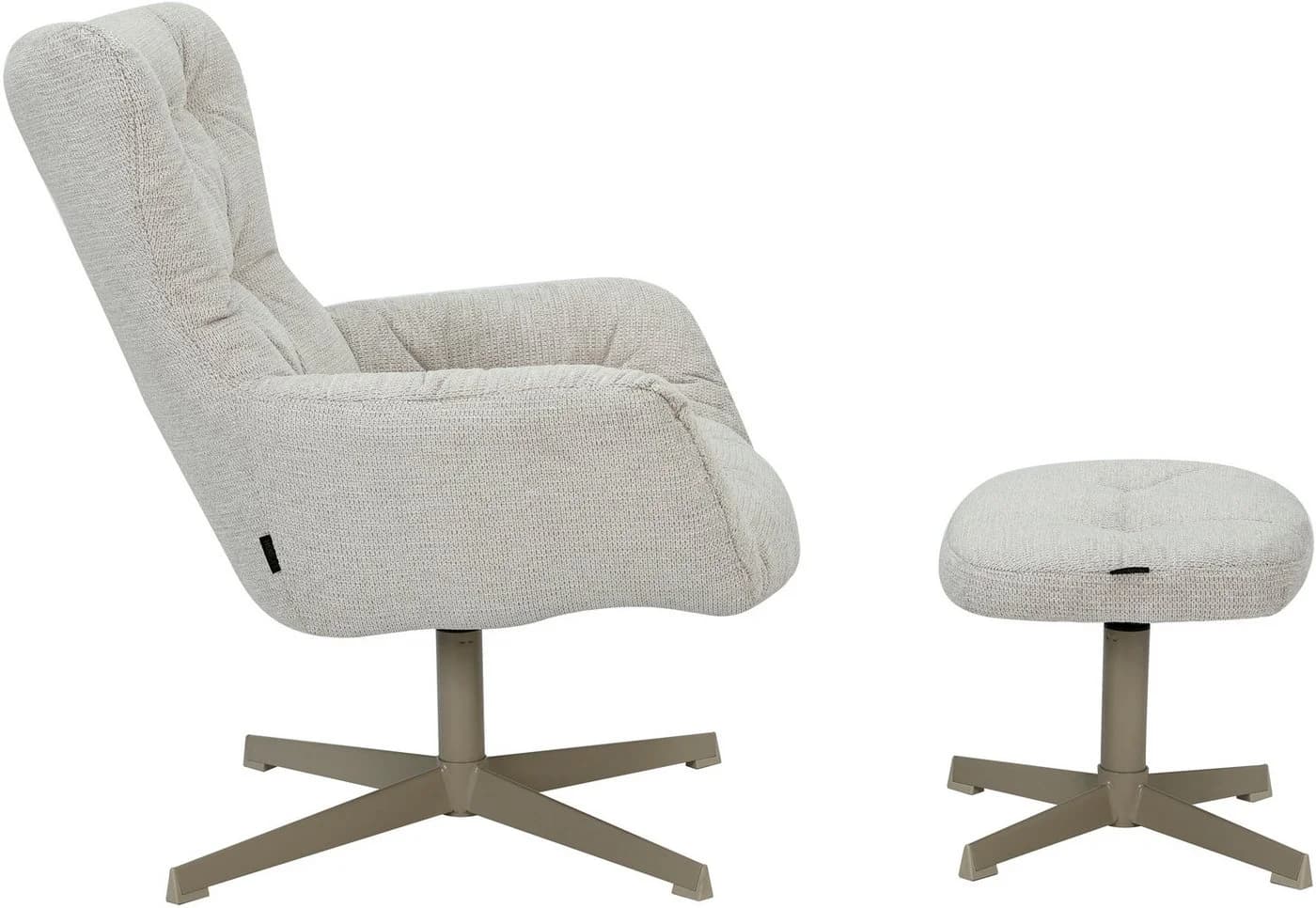 HOME AFFAIRE Vergas Ohrensessel mit Hocker Beige Drehfunktion - Bild 4