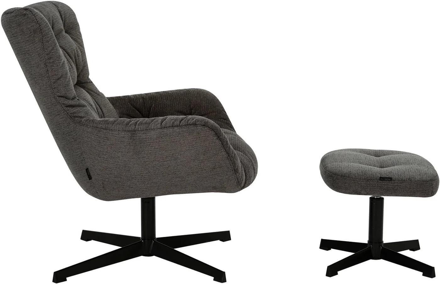 HOME AFFAIRE VERGAS Drehsessel mit Hocker Set Grau - Bild 4