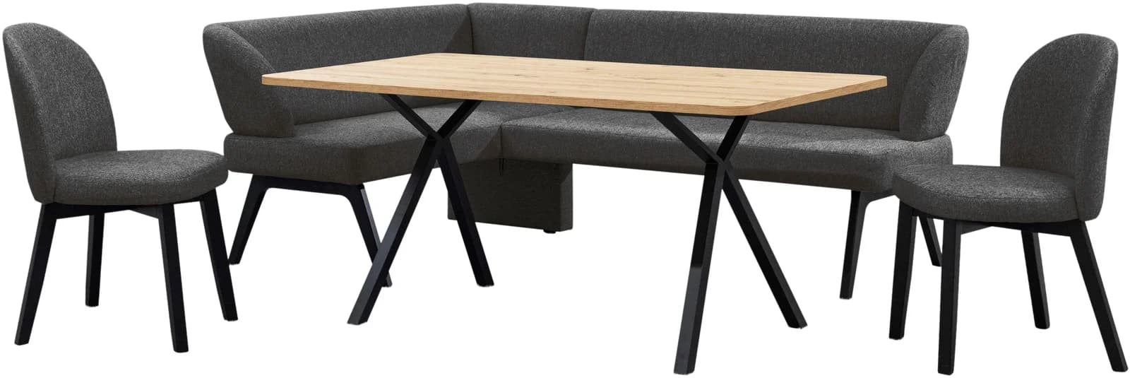 OTTO HOME Eckbankgruppe Aretha 4-tlg. Schwarz mit Tisch
