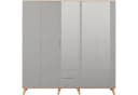 OTTO HOME Lund Kleiderschrank Grau Hochglanz Skandinavisch Bild 1