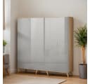 OTTO HOME Lund Kleiderschrank Grau Hochglanz Skandinavisch Bild 3
