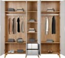 OTTO HOME Lund Kleiderschrank Grau Hochglanz Skandinavisch Bild 5