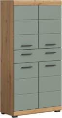 WELLTIME Midischrank SIENA 74cm 4 Türen 1 Schublade Salbei Eiche Bild 2