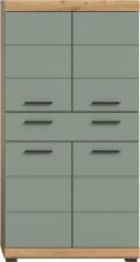 WELLTIME Midischrank SIENA 74cm 4 Türen 1 Schublade Salbei Eiche Bild 3